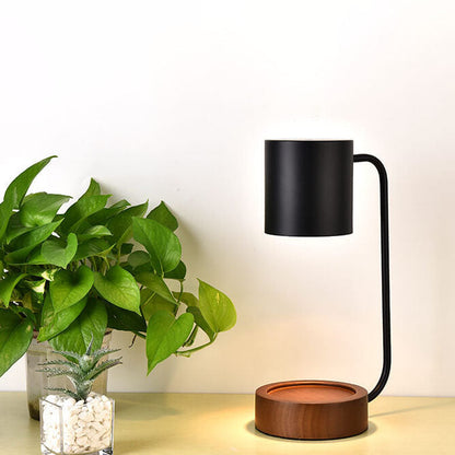 Cera | Melting Wax Sculptural Table Lamp, Dimmable Bedside Lamp with Timer, Modern Wood Accent Lamp
