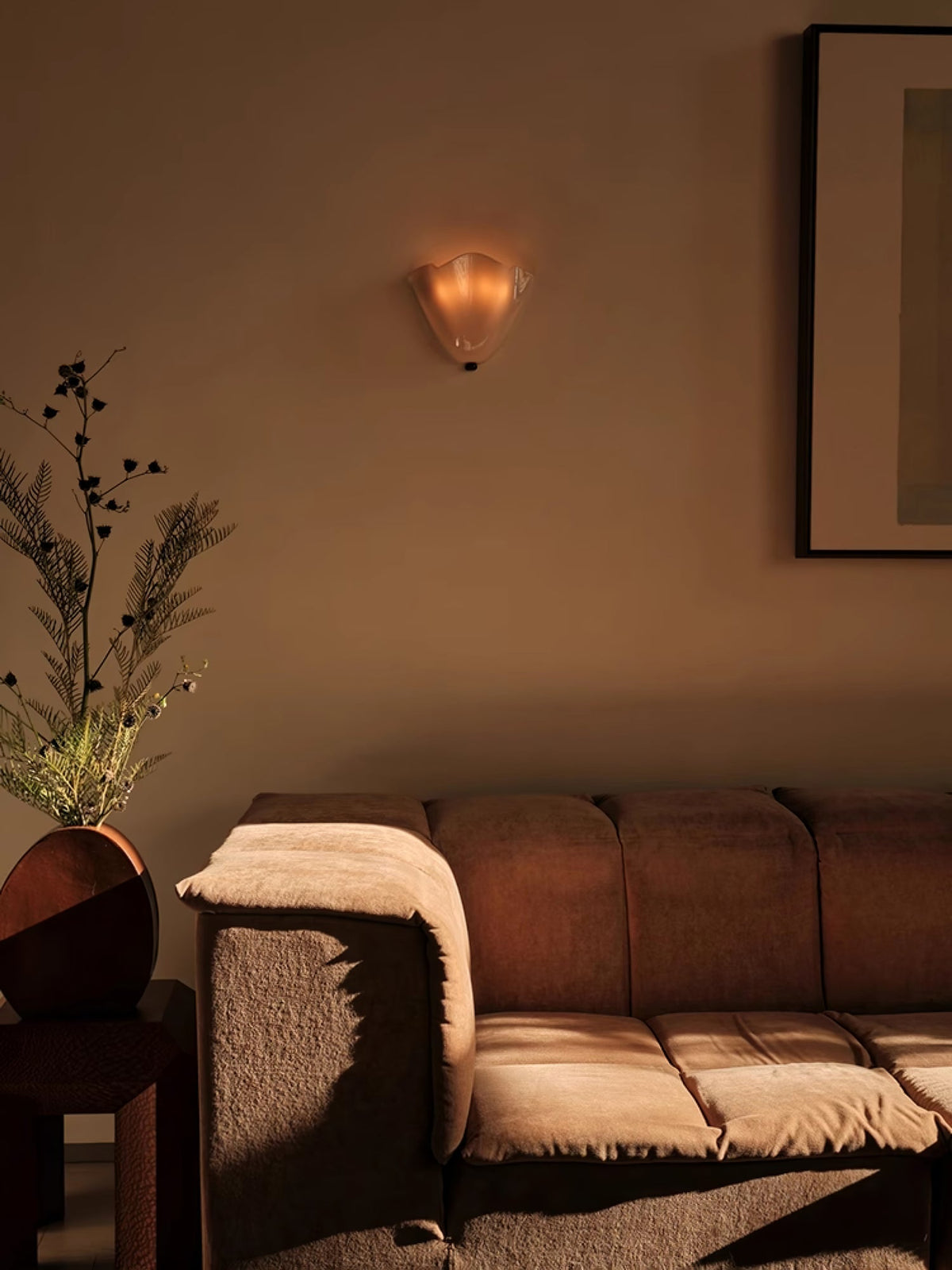 Scultura | Sculptural Wall Light, Modern Organic Art Wall Sconce in Beige, Green, Brown or Amber, Hardwired
