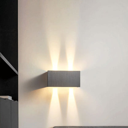 Quadro | Flat Square LED Wall Sconce, Bright Modern Aluminum Wall Light in Five Finishes for Entryway
