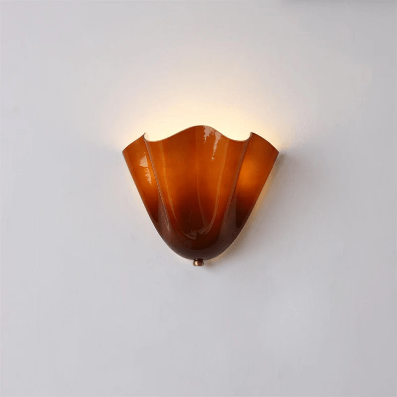 Scultura | Sculptural Wall Light, Modern Organic Art Wall Sconce in Beige, Green, Brown or Amber, Hardwired