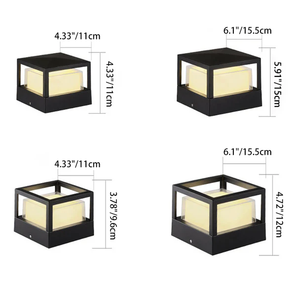 Tubo | Aluminum Cylinder LED Landscape Light, Modern Outdoor Garden Path Light, Square or Round