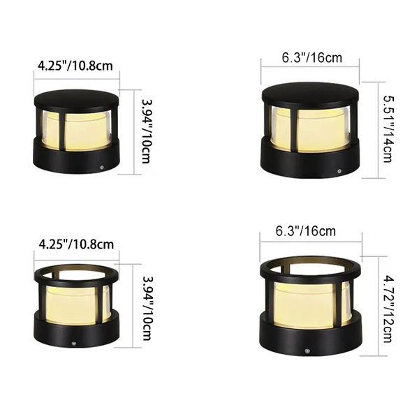 Tubo | Aluminum Cylinder LED Landscape Light, Modern Outdoor Garden Path Light, Square or Round