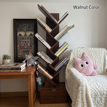 Scala | Narrow Tall Wood Bookshelf, 6 to 12 Tier Slim Bookcase Storage Shelf for Home Office and Living Room