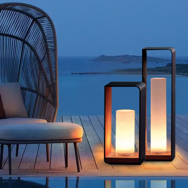 Quadra | Modern Square LED Bollard Light, Solar or Hardwired Outdoor Landscape Path Light for Patio