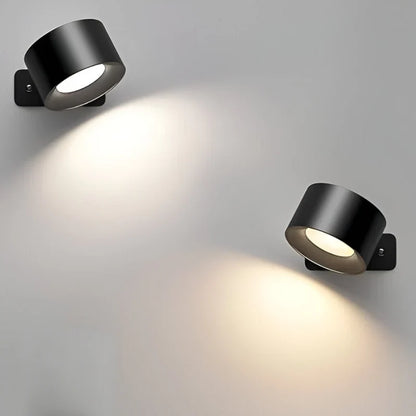 Magnete | Cordless Magnetic LED Wall Light, Rechargeable Dimmable Wall Sconce with Remote, 360 Rotating