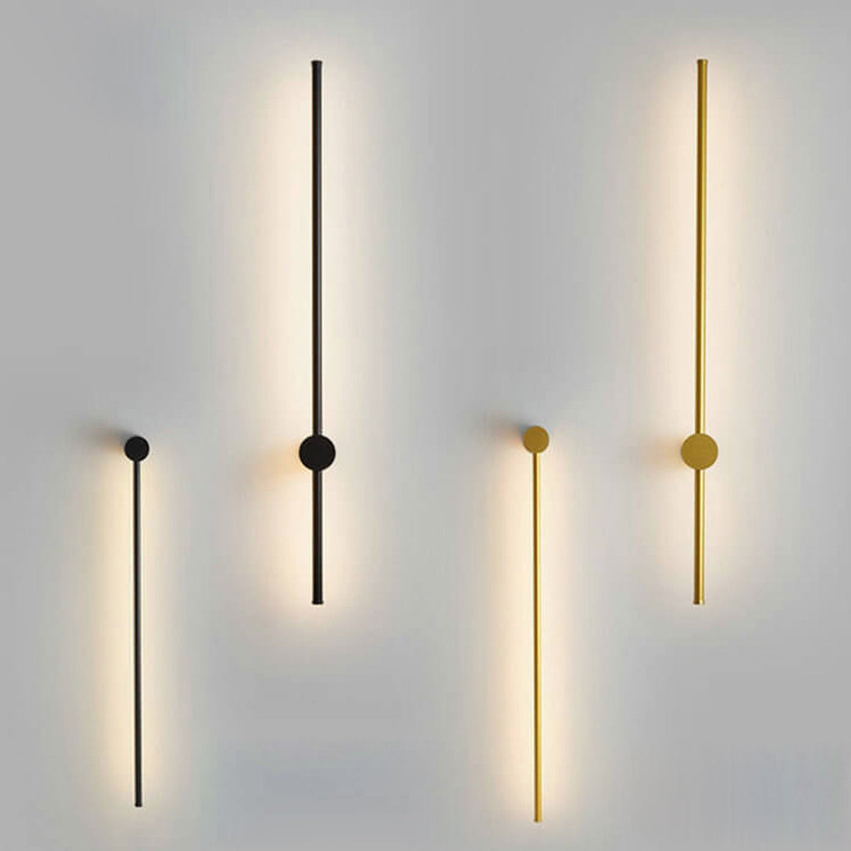 Filo | Slim Aluminum LED Wall Sconce Strip, Modern Linear Wall Light in Black or Gold for Bedroom and Hallway