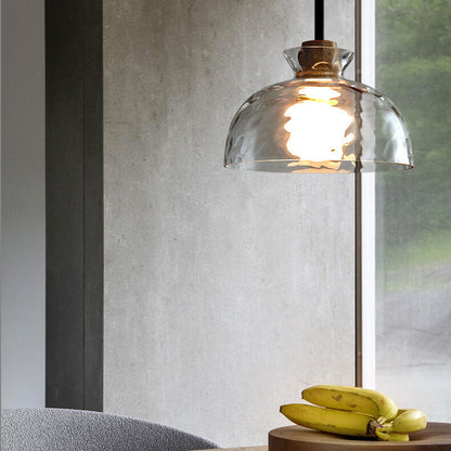 Onda | Clear Rippled Glass Pendant Light, Modern Bell, Cone or Bowl Hanging Light for Kitchen Island
