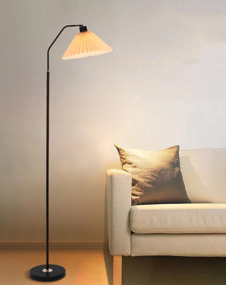 Plissa | Pleated Fabric Shade Floor Lamp, Modern Minimalist Standing Lamp for Living Room and Bedroom