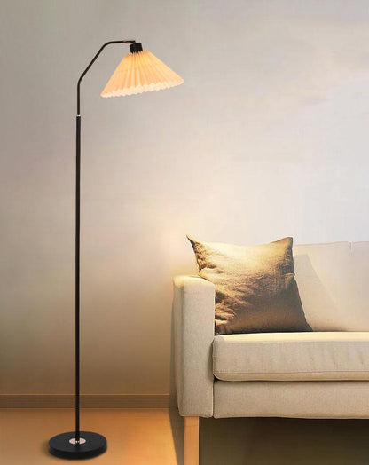 Plissa | Pleated Fabric Shade Floor Lamp, Modern Minimalist Standing Lamp for Living Room and Bedroom