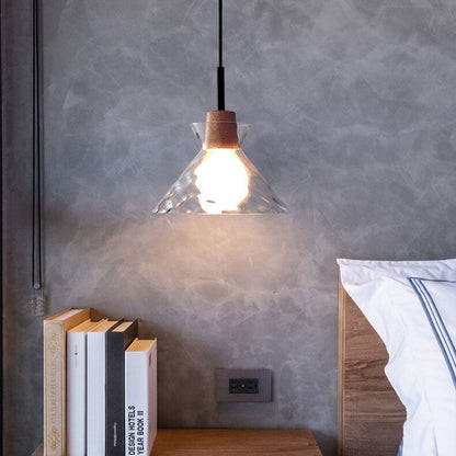 Onda | Clear Rippled Glass Pendant Light, Modern Bell, Cone or Bowl Hanging Light for Kitchen Island