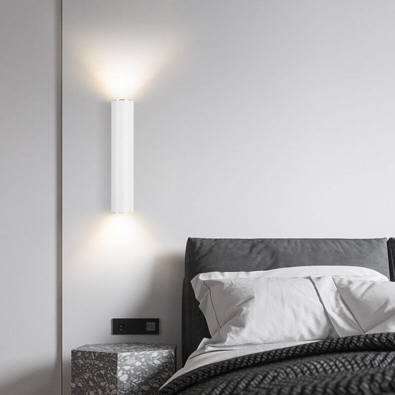 Canna | Slim Cylinder Up and Down LED Wall Sconce, Modern Aluminum Wall Light in Six Heights for Bedroom