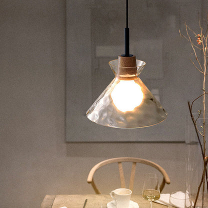 Onda | Clear Rippled Glass Pendant Light, Modern Bell, Cone or Bowl Hanging Light for Kitchen Island