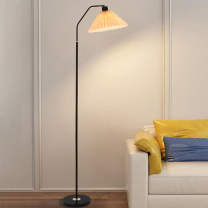 Plissa | Pleated Fabric Shade Floor Lamp, Modern Minimalist Standing Lamp for Living Room and Bedroom