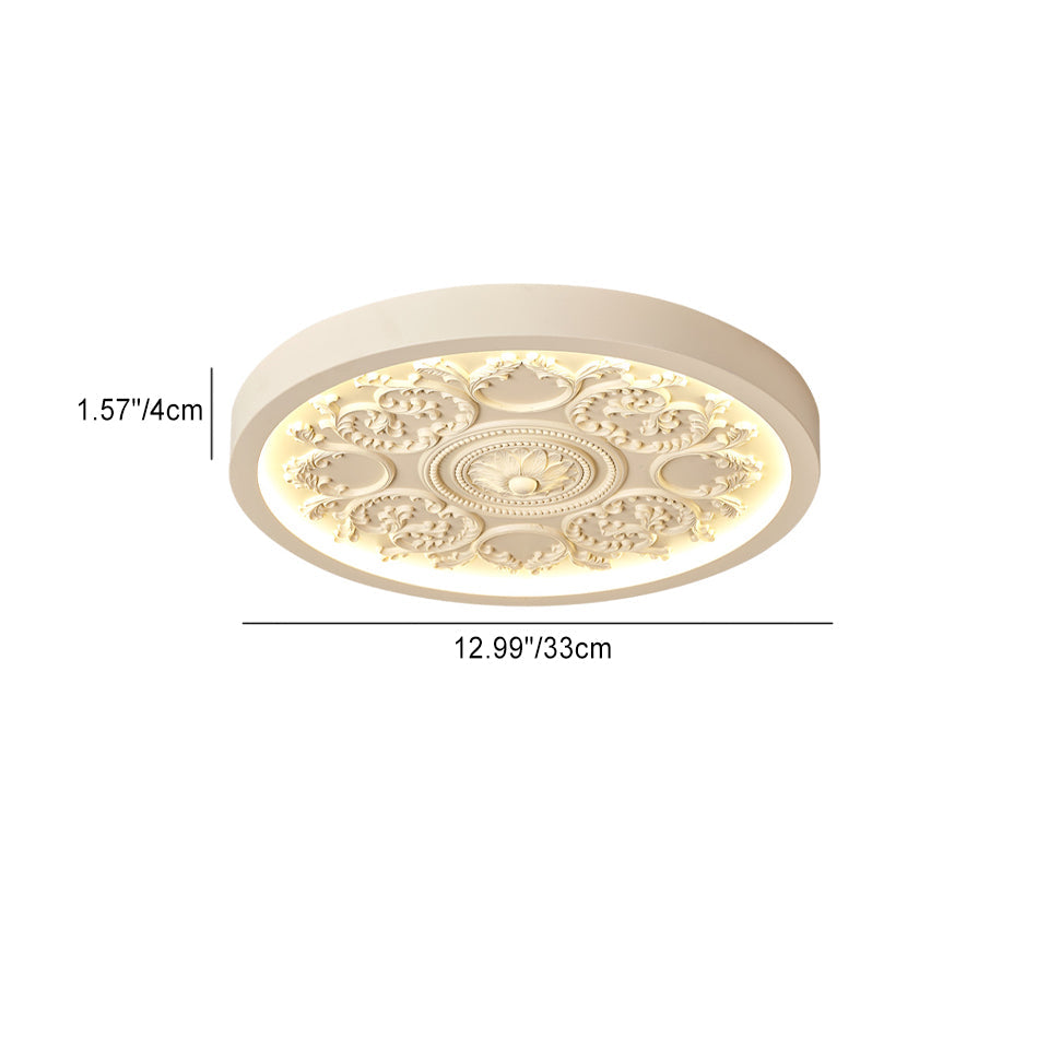 Rilievo | Carved Relief LED Flush Mount Ceiling Light, Dimmable Ultra Thin Ceiling Lamp with Remote