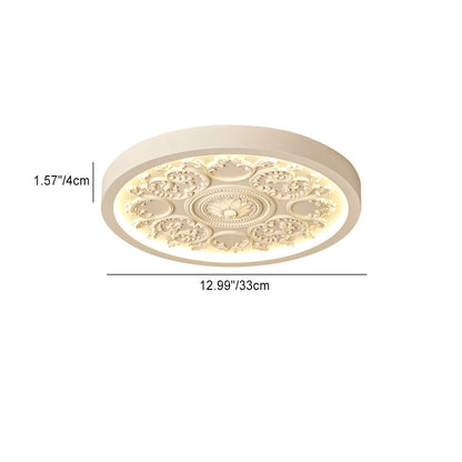 Rilievo | Carved Relief LED Flush Mount Ceiling Light, Dimmable Ultra Thin Ceiling Lamp with Remote