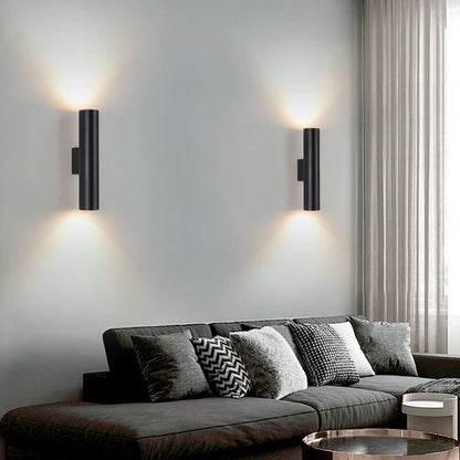 Canna | Slim Cylinder Up and Down LED Wall Sconce, Modern Aluminum Wall Light in Six Heights for Bedroom