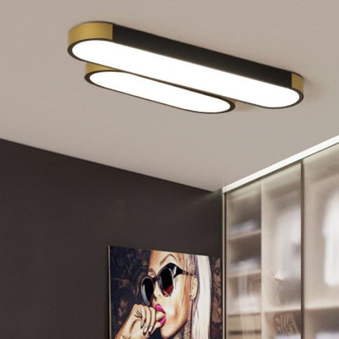 Cornice | Rectangular LED Ring Flush Mount Ceiling Light, Modern Linear Ceiling Lamp for Hallway and Kitchen