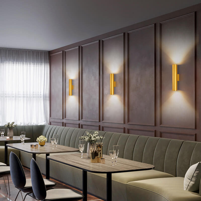Canna | Slim Cylinder Up and Down LED Wall Sconce, Modern Aluminum Wall Light in Six Heights for Bedroom