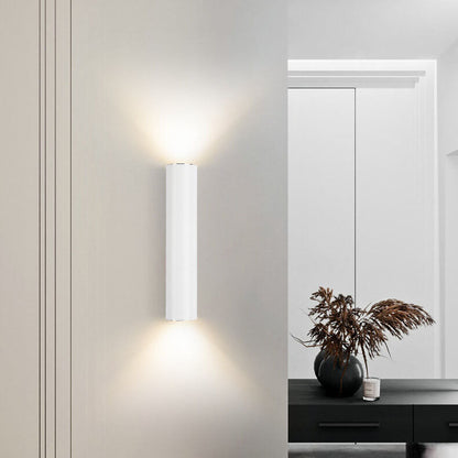 Canna | Slim Cylinder Up and Down LED Wall Sconce, Modern Aluminum Wall Light in Six Heights for Bedroom