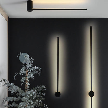 Filo | Slim Aluminum LED Wall Sconce Strip, Modern Linear Wall Light in Black or Gold for Bedroom and Hallway