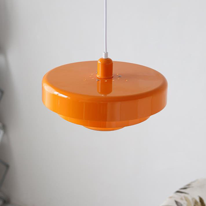 Strati | Layered Metal Ring Pendant Light, Nordic Vintage Hanging Lamp in Orange, Green or White