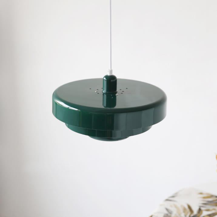 Strati | Layered Metal Ring Pendant Light, Nordic Vintage Hanging Lamp in Orange, Green or White