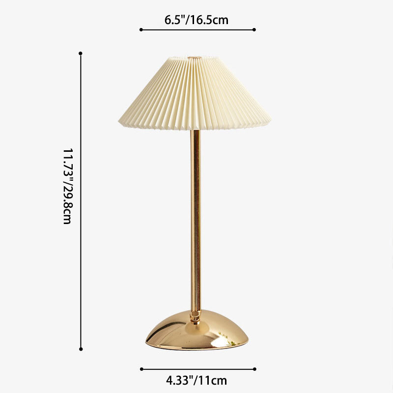 Cono | Pleated Cone Shade Table Lamp, Small Scandinavian Bedside Lamp in Eight Colors for Nightstand