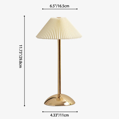 Cono | Pleated Cone Shade Table Lamp, Small Scandinavian Bedside Lamp in Eight Colors for Nightstand