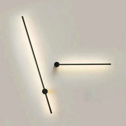 Filo | Slim Aluminum LED Wall Sconce Strip, Modern Linear Wall Light in Black or Gold for Bedroom and Hallway