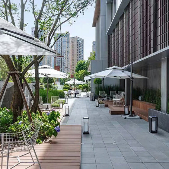 Quadra | Modern Square LED Bollard Light, Solar or Hardwired Outdoor Landscape Path Light for Patio