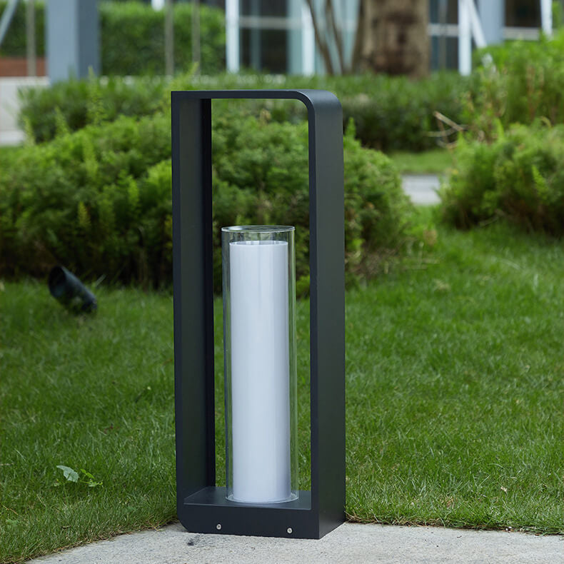 Quadra | Modern Square LED Bollard Light, Solar or Hardwired Outdoor Landscape Path Light for Patio