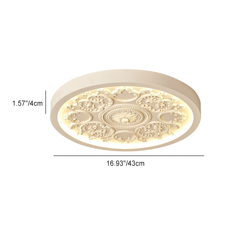 Rilievo | Carved Relief LED Flush Mount Ceiling Light, Dimmable Ultra Thin Ceiling Lamp with Remote