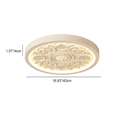 Rilievo | Carved Relief LED Flush Mount Ceiling Light, Dimmable Ultra Thin Ceiling Lamp with Remote
