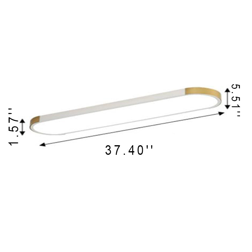 Cornice | Rectangular LED Ring Flush Mount Ceiling Light, Modern Linear Ceiling Lamp for Hallway and Kitchen