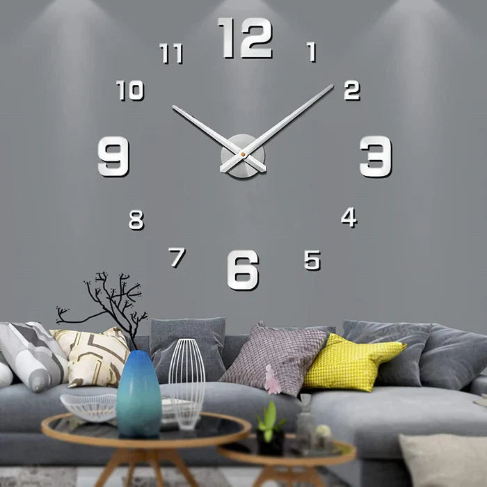 Ora | Large Silent Round Wall Clock, Oversized Modern Clock with Luminous or Roman Dial for Living Room