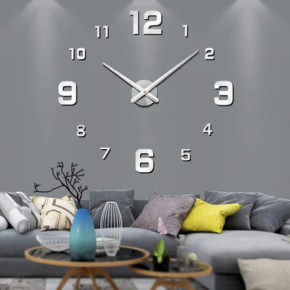 Ora | Large Silent Round Wall Clock, Oversized Modern Clock with Luminous or Roman Dial for Living Room