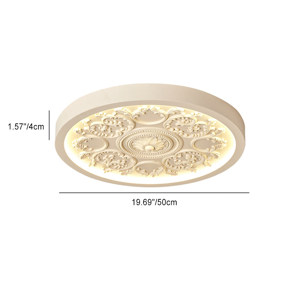 Rilievo | Carved Relief LED Flush Mount Ceiling Light, Dimmable Ultra Thin Ceiling Lamp with Remote