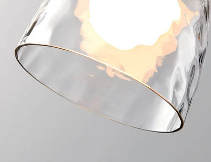 Onda | Clear Rippled Glass Pendant Light, Modern Bell, Cone or Bowl Hanging Light for Kitchen Island