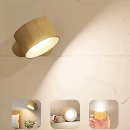 Magnete | Cordless Magnetic LED Wall Light, Rechargeable Dimmable Wall Sconce with Remote, 360 Rotating