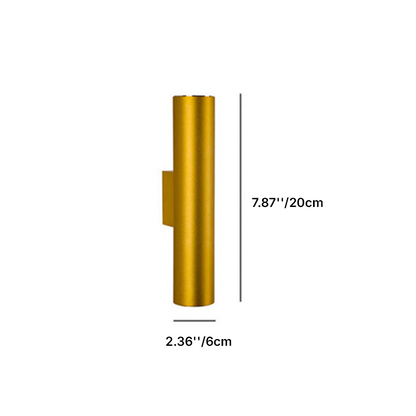 Canna | Slim Cylinder Up and Down LED Wall Sconce, Modern Aluminum Wall Light in Six Heights for Bedroom