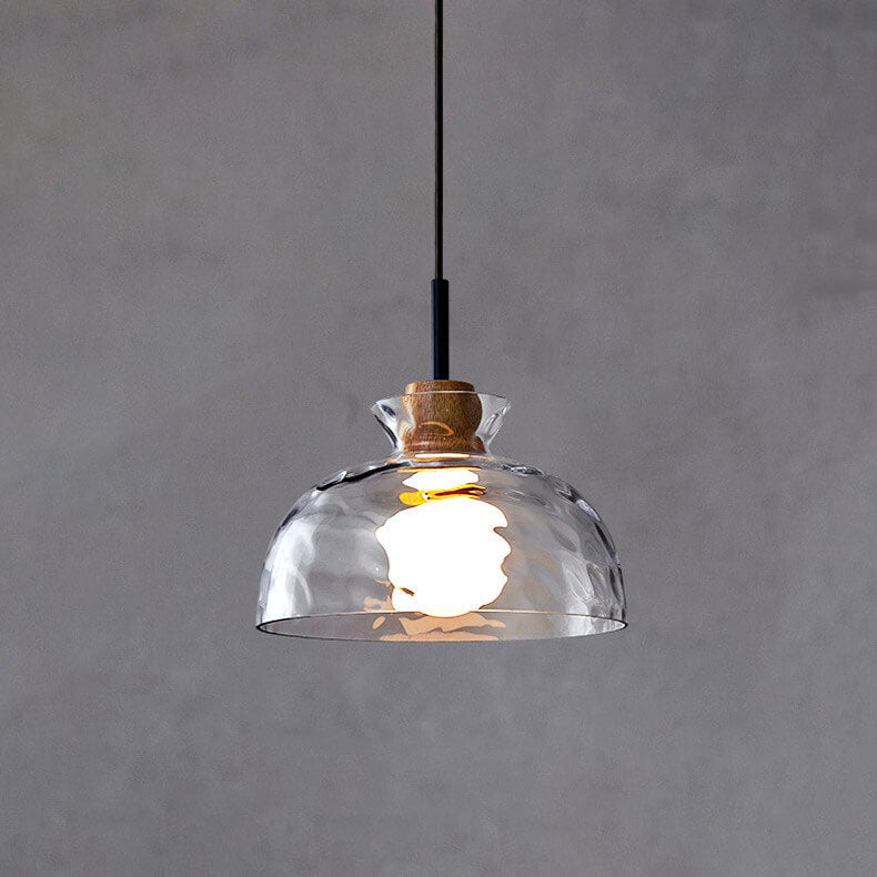 Onda | Clear Rippled Glass Pendant Light, Modern Bell, Cone or Bowl Hanging Light for Kitchen Island