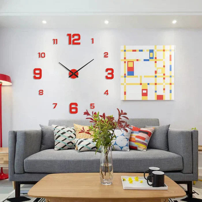 Ora | Large Silent Round Wall Clock, Oversized Modern Clock with Luminous or Roman Dial for Living Room