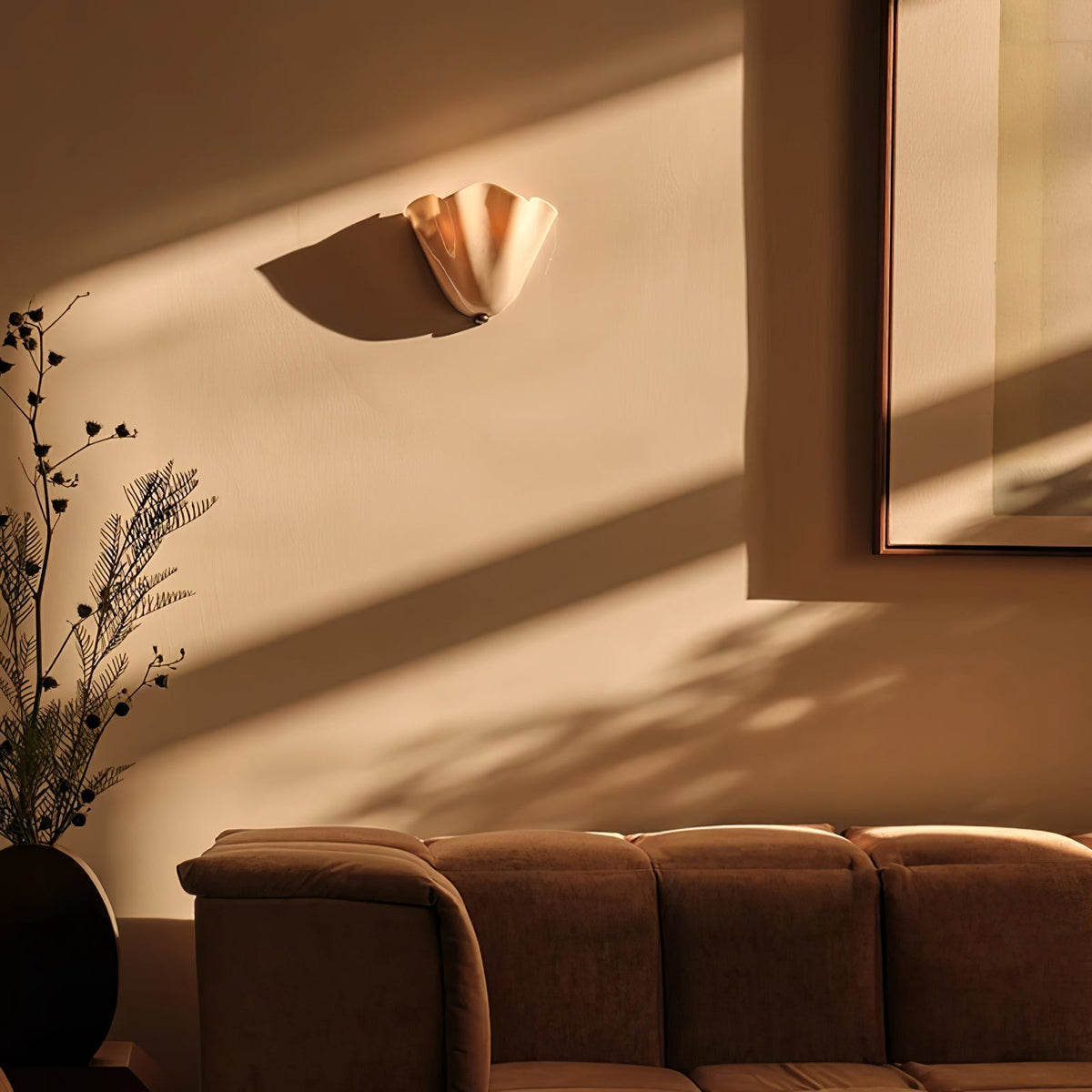 Scultura | Sculptural Wall Light, Modern Organic Art Wall Sconce in Beige, Green, Brown or Amber, Hardwired