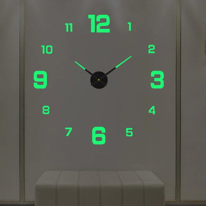 Ora | Large Silent Round Wall Clock, Oversized Modern Clock with Luminous or Roman Dial for Living Room