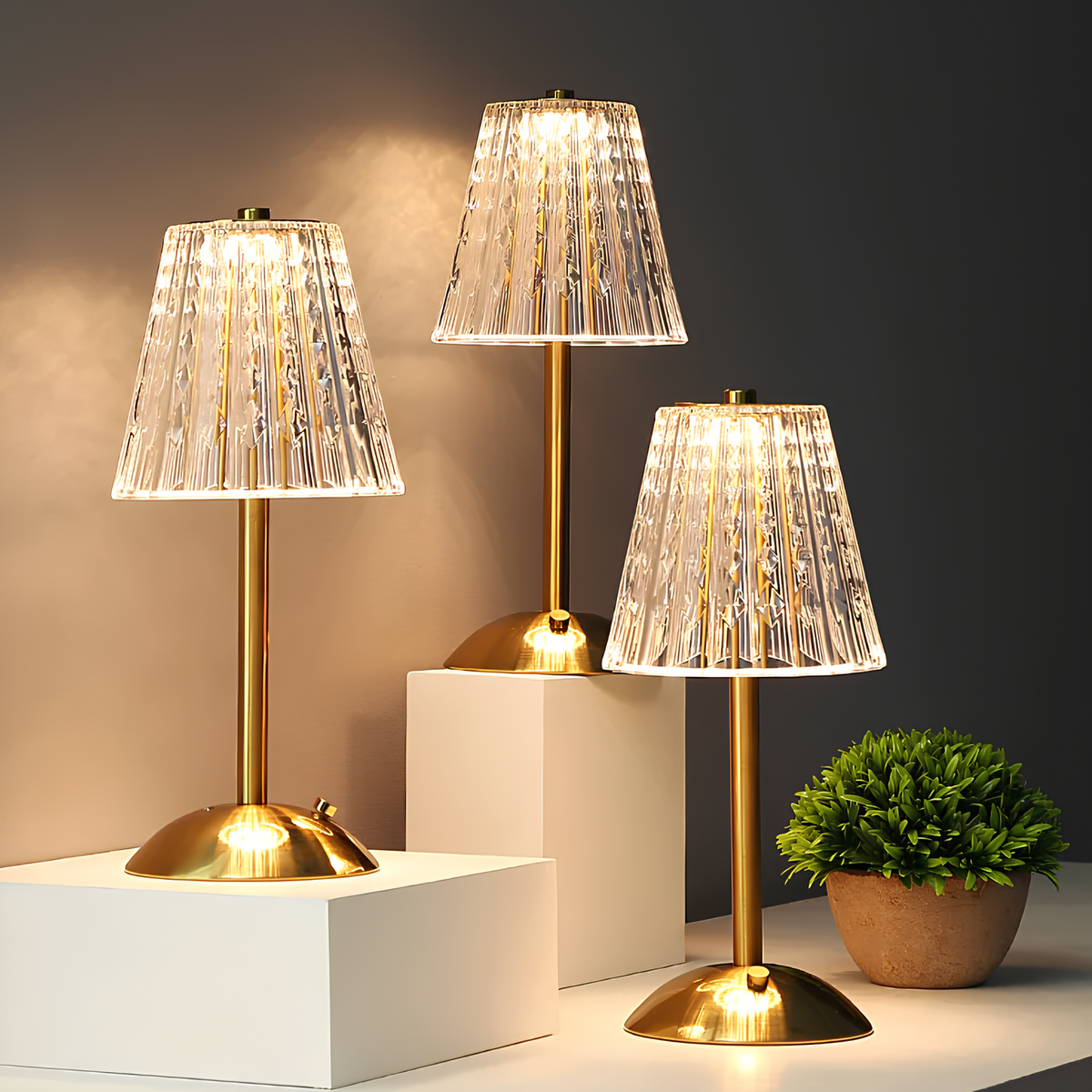 Lumetto | Cordless Rechargeable Touch Table Lamp, USB C LED Lamp in Classic or Vintage Style for Bedside