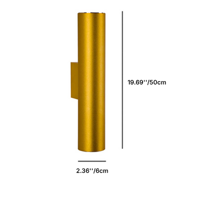Canna | Slim Cylinder Up and Down LED Wall Sconce, Modern Aluminum Wall Light in Six Heights for Bedroom