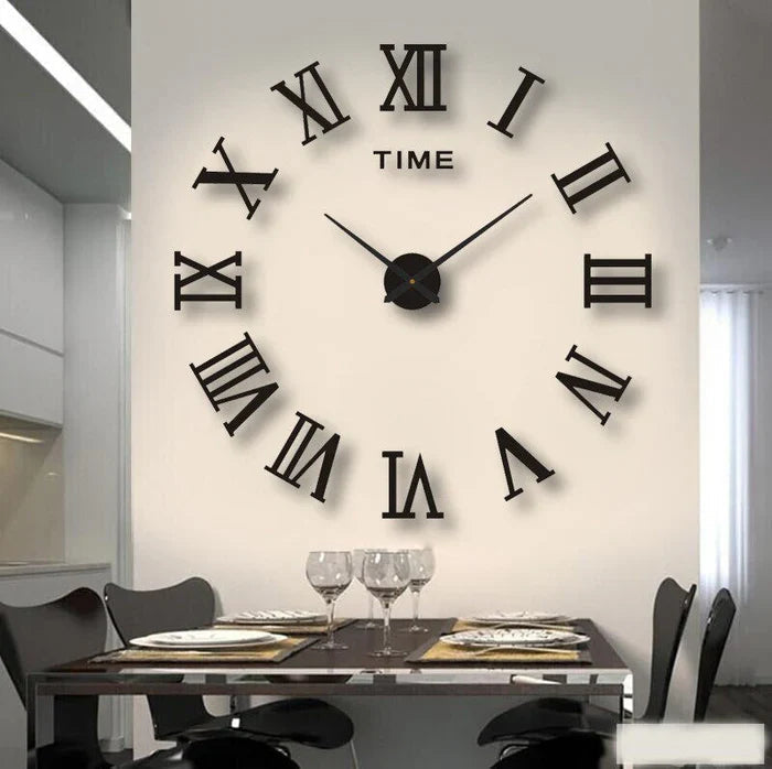 Ora | Large Silent Round Wall Clock, Oversized Modern Clock with Luminous or Roman Dial for Living Room