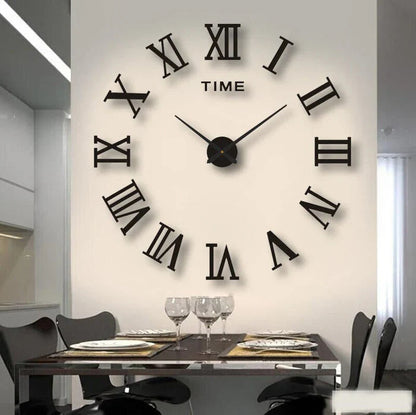 Ora | Large Silent Round Wall Clock, Oversized Modern Clock with Luminous or Roman Dial for Living Room
