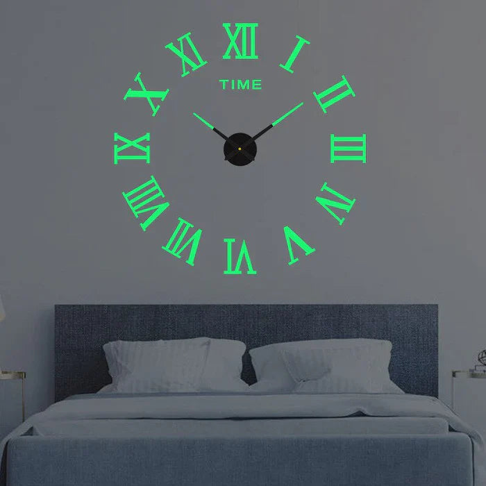Ora | Large Silent Round Wall Clock, Oversized Modern Clock with Luminous or Roman Dial for Living Room
