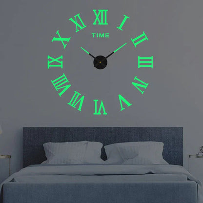 Ora | Large Silent Round Wall Clock, Oversized Modern Clock with Luminous or Roman Dial for Living Room